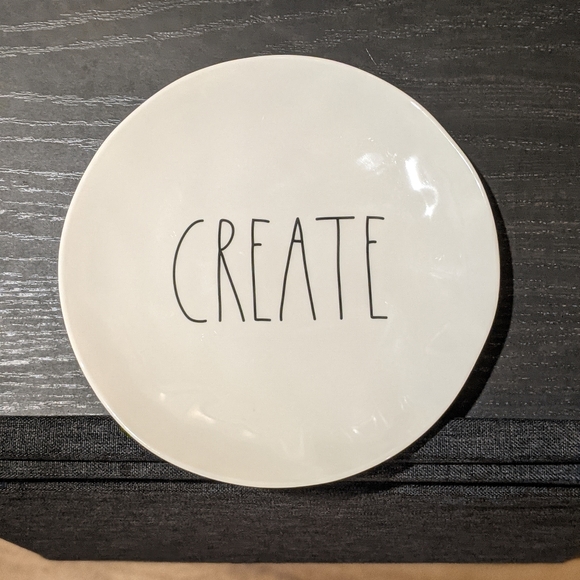 Rae Dunn Create Melamine Plates Set of 2 - Picture 3 of 6